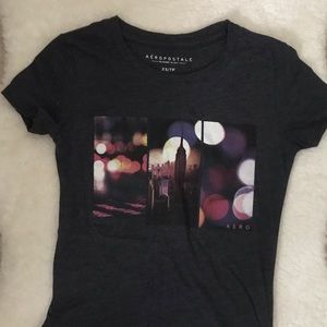 NWOT Aeropostale Graphic City Lights Grey T-Shirt